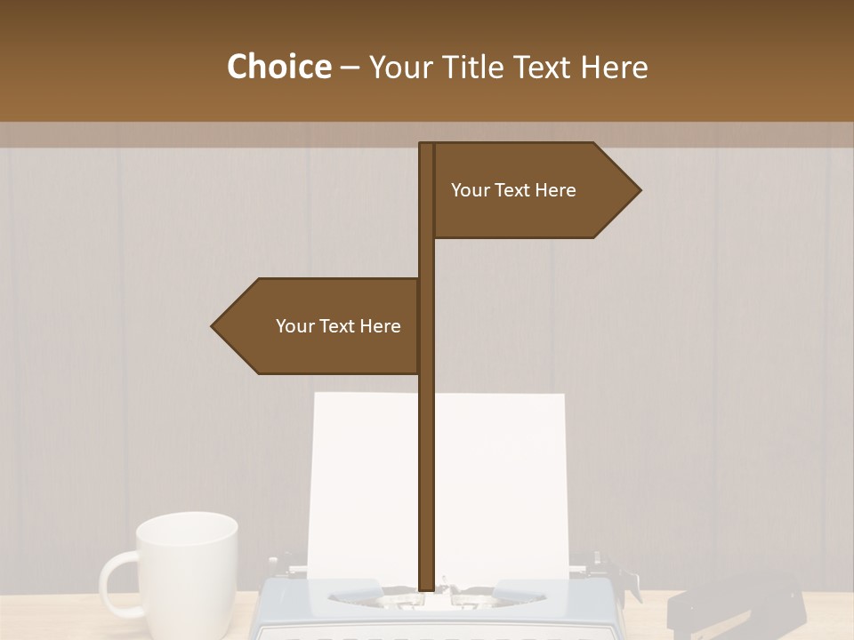 A Typewriter And A Cup Of Coffee On A Desk PowerPoint Template