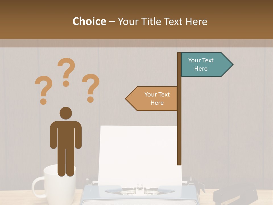 A Typewriter And A Cup Of Coffee On A Desk PowerPoint Template