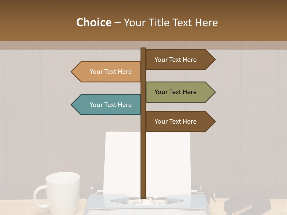 A Typewriter And A Cup Of Coffee On A Desk PowerPoint Template