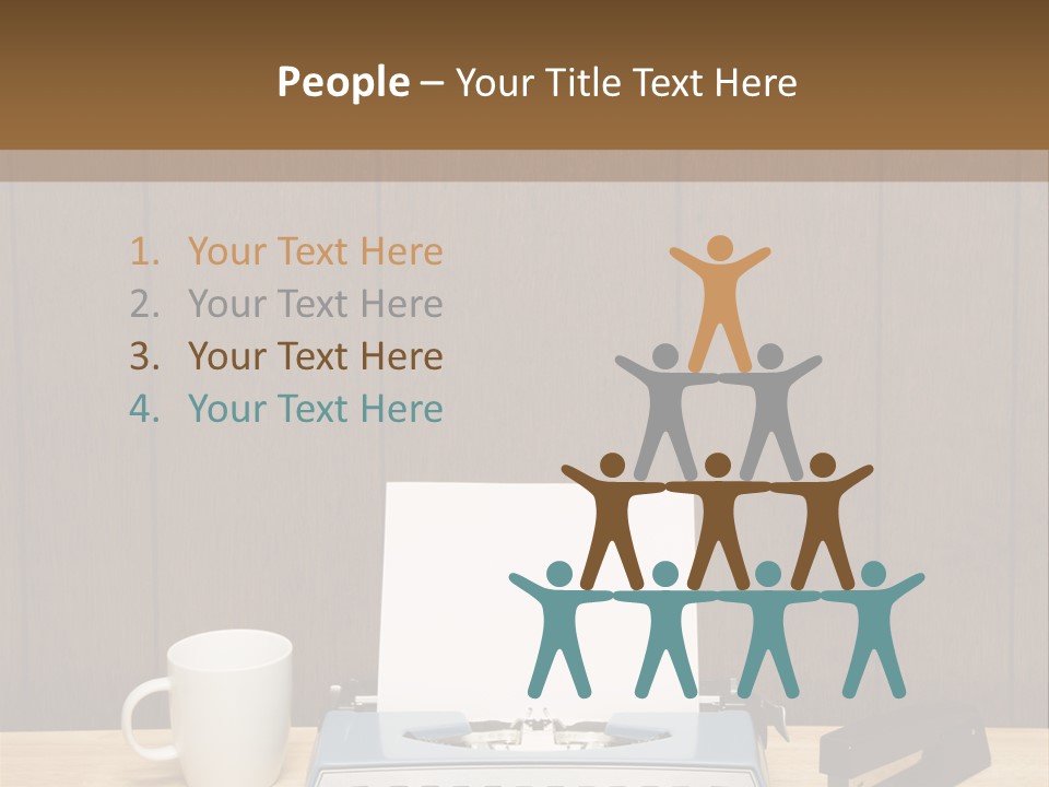 A Typewriter And A Cup Of Coffee On A Desk PowerPoint Template