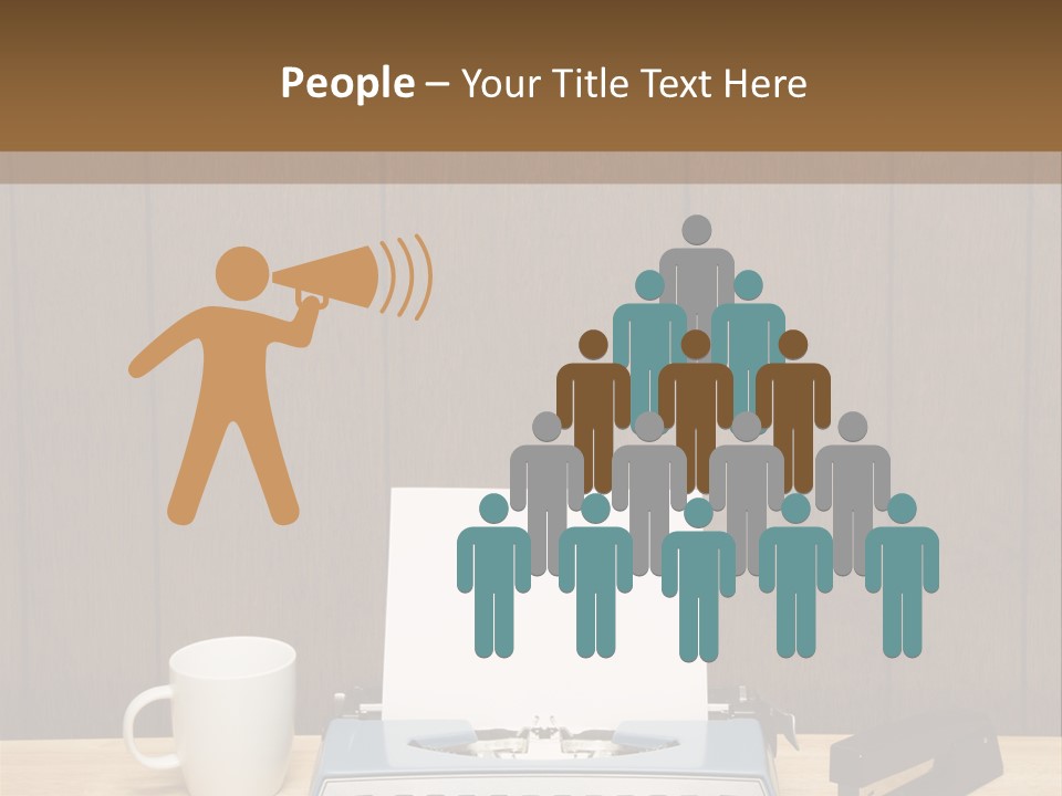 A Typewriter And A Cup Of Coffee On A Desk PowerPoint Template