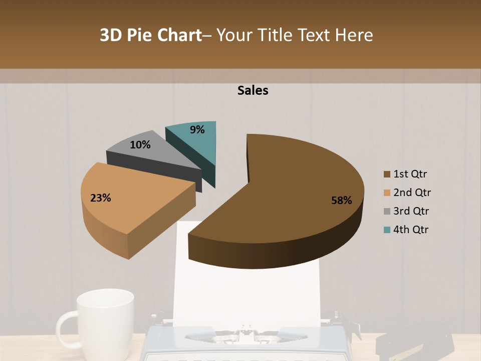 A Typewriter And A Cup Of Coffee On A Desk PowerPoint Template