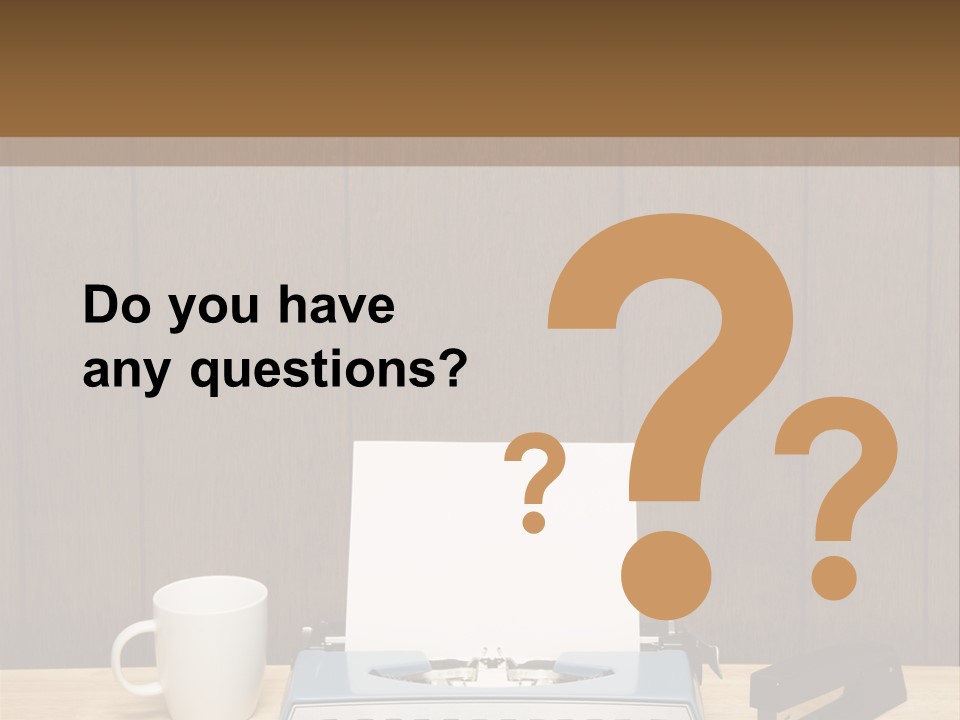 A Typewriter And A Cup Of Coffee On A Desk PowerPoint Template