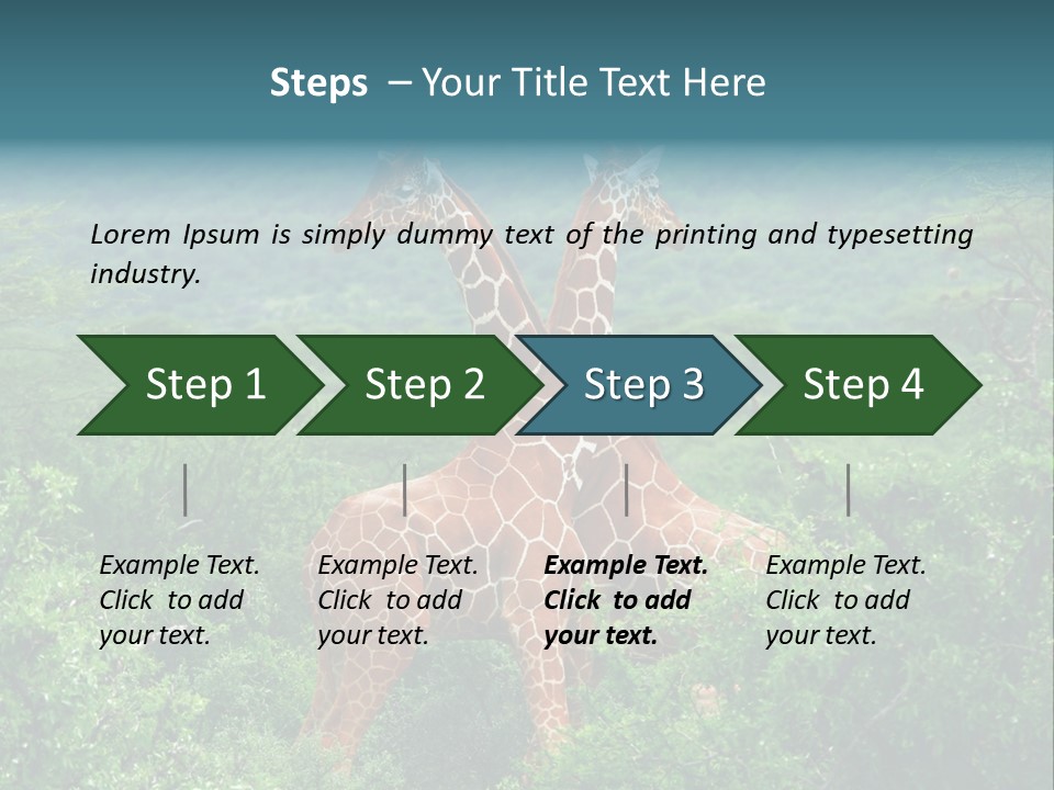 Two Giraffes Standing In The Middle Of A Forest PowerPoint Template