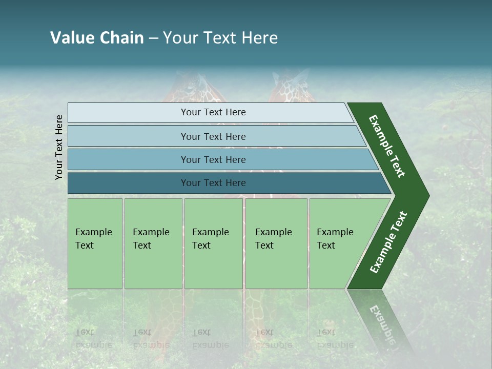 Two Giraffes Standing In The Middle Of A Forest PowerPoint Template