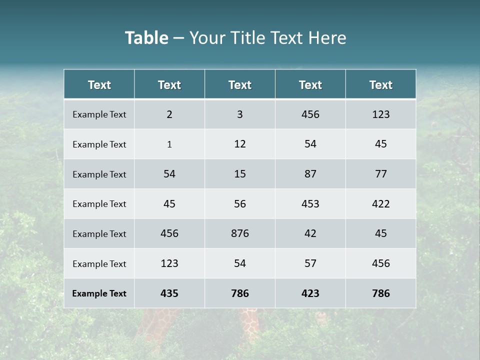 Two Giraffes Standing In The Middle Of A Forest PowerPoint Template