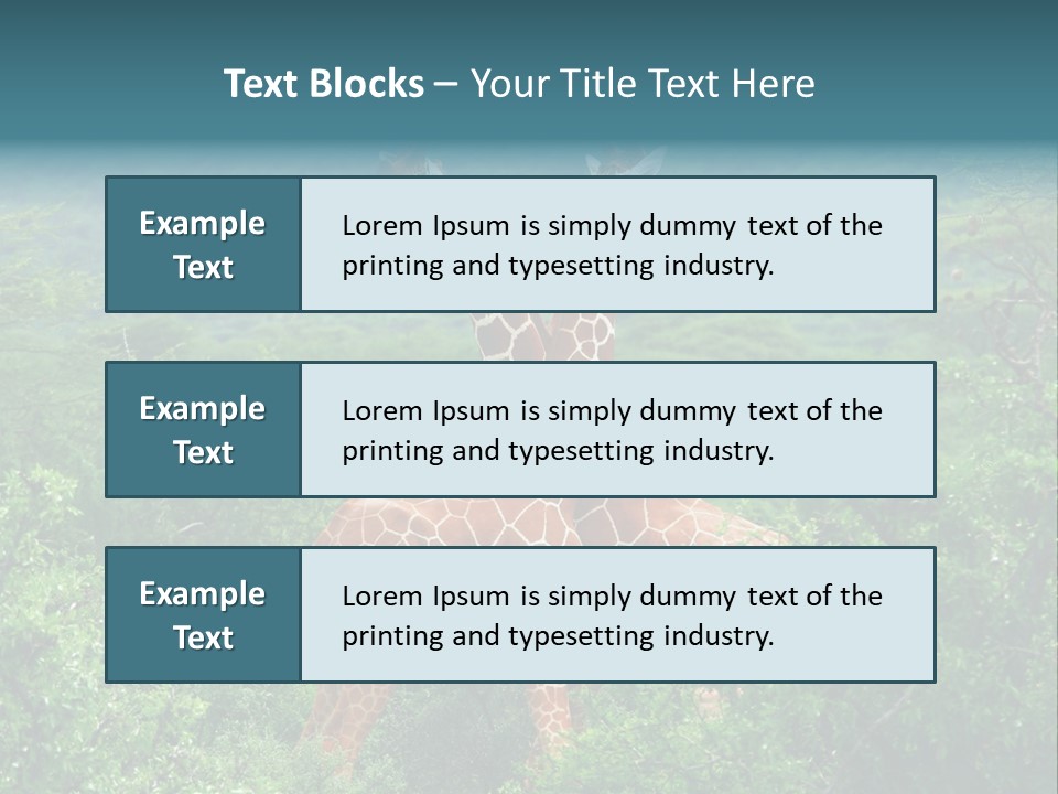 Two Giraffes Standing In The Middle Of A Forest PowerPoint Template