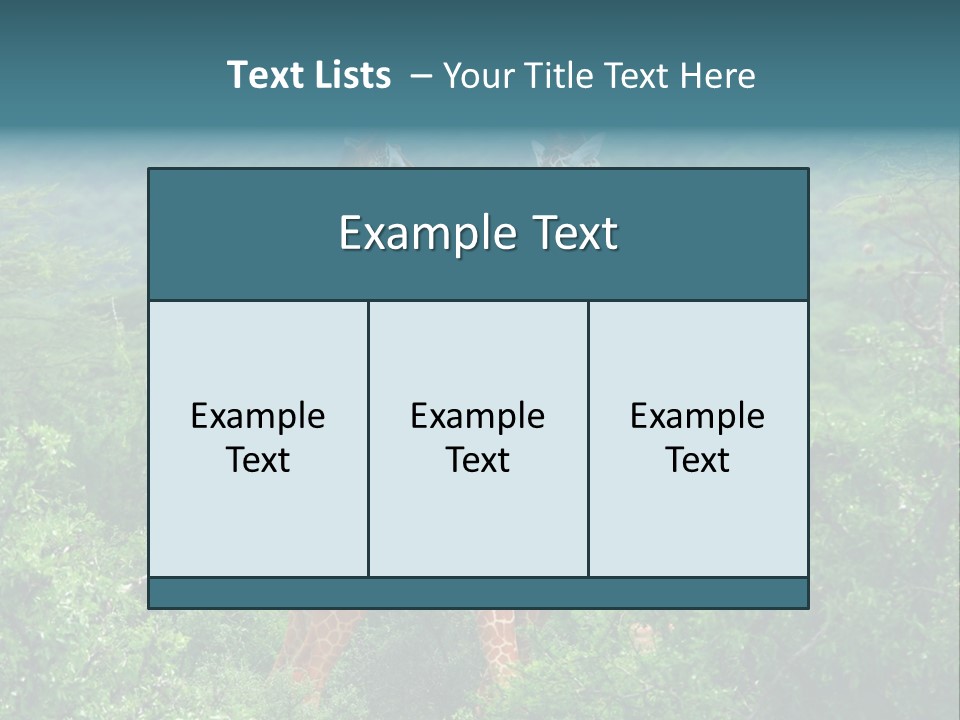 Two Giraffes Standing In The Middle Of A Forest PowerPoint Template