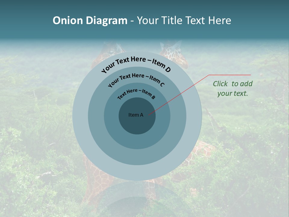 Two Giraffes Standing In The Middle Of A Forest PowerPoint Template