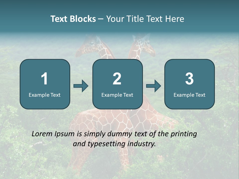 Two Giraffes Standing In The Middle Of A Forest PowerPoint Template