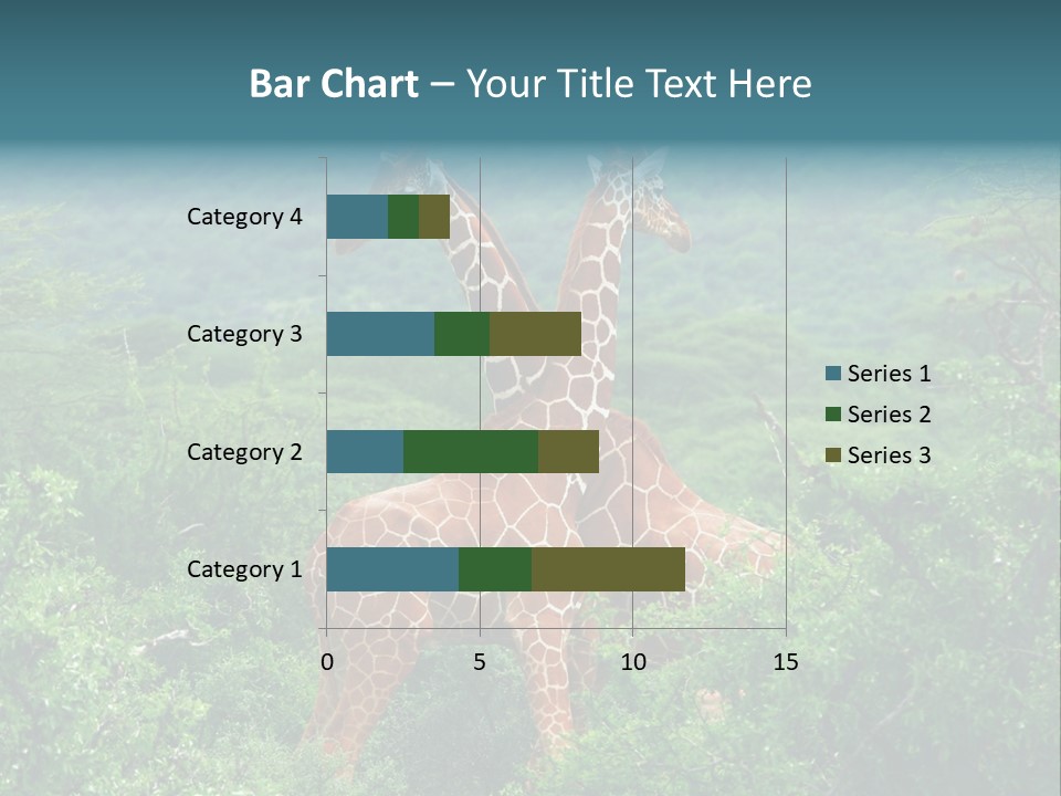 Two Giraffes Standing In The Middle Of A Forest PowerPoint Template