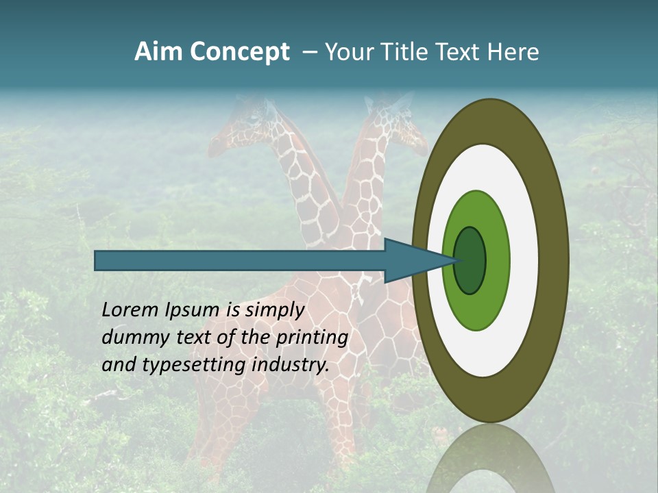 Two Giraffes Standing In The Middle Of A Forest PowerPoint Template