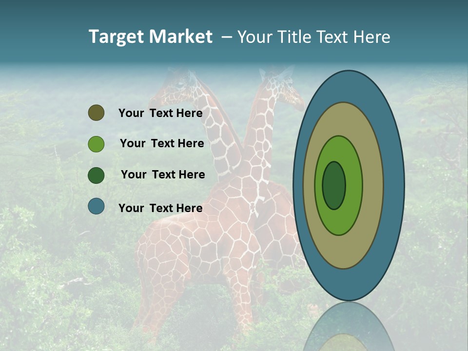 Two Giraffes Standing In The Middle Of A Forest PowerPoint Template