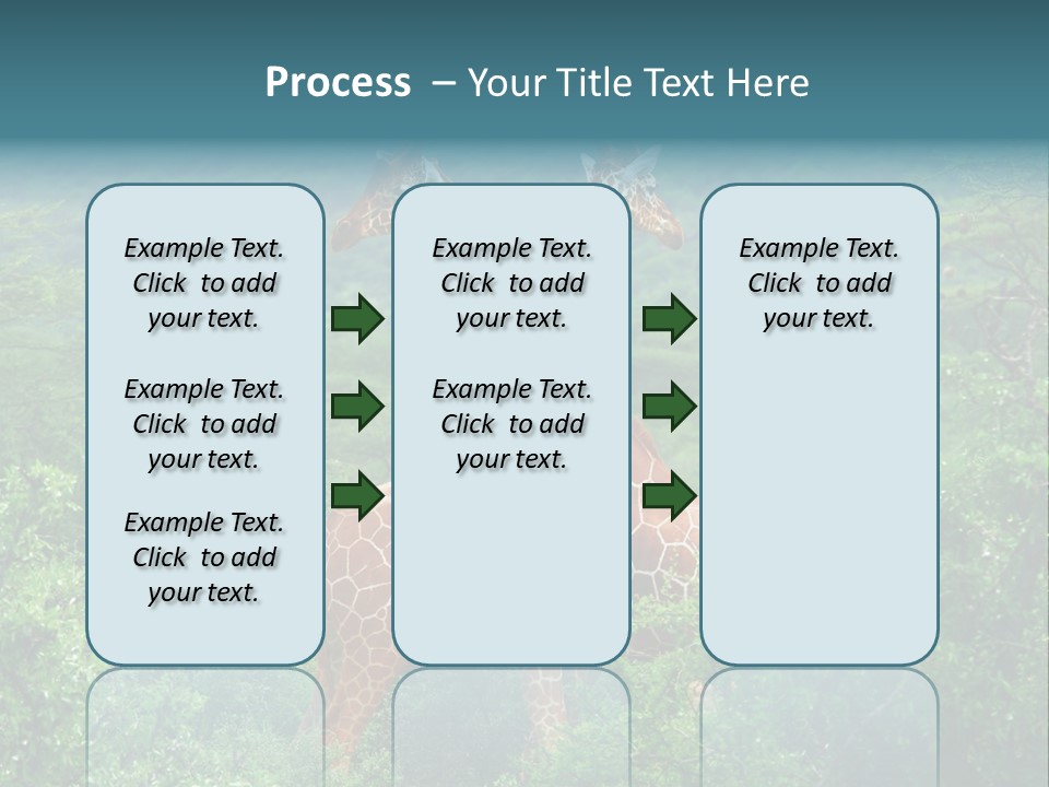Two Giraffes Standing In The Middle Of A Forest PowerPoint Template