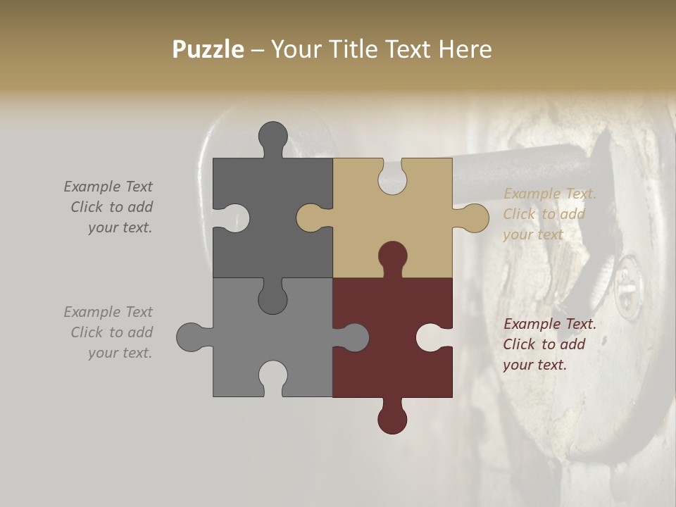 A Rusty Key On A Door With A Black Background PowerPoint Template