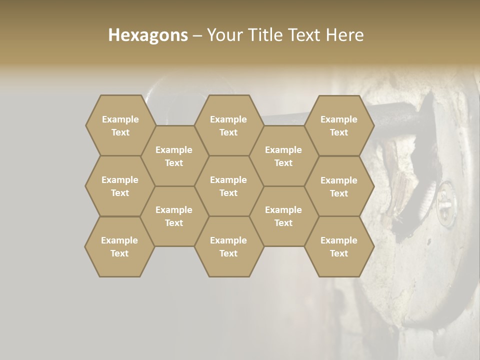 A Rusty Key On A Door With A Black Background PowerPoint Template