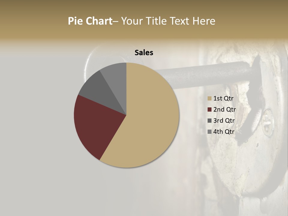A Rusty Key On A Door With A Black Background PowerPoint Template
