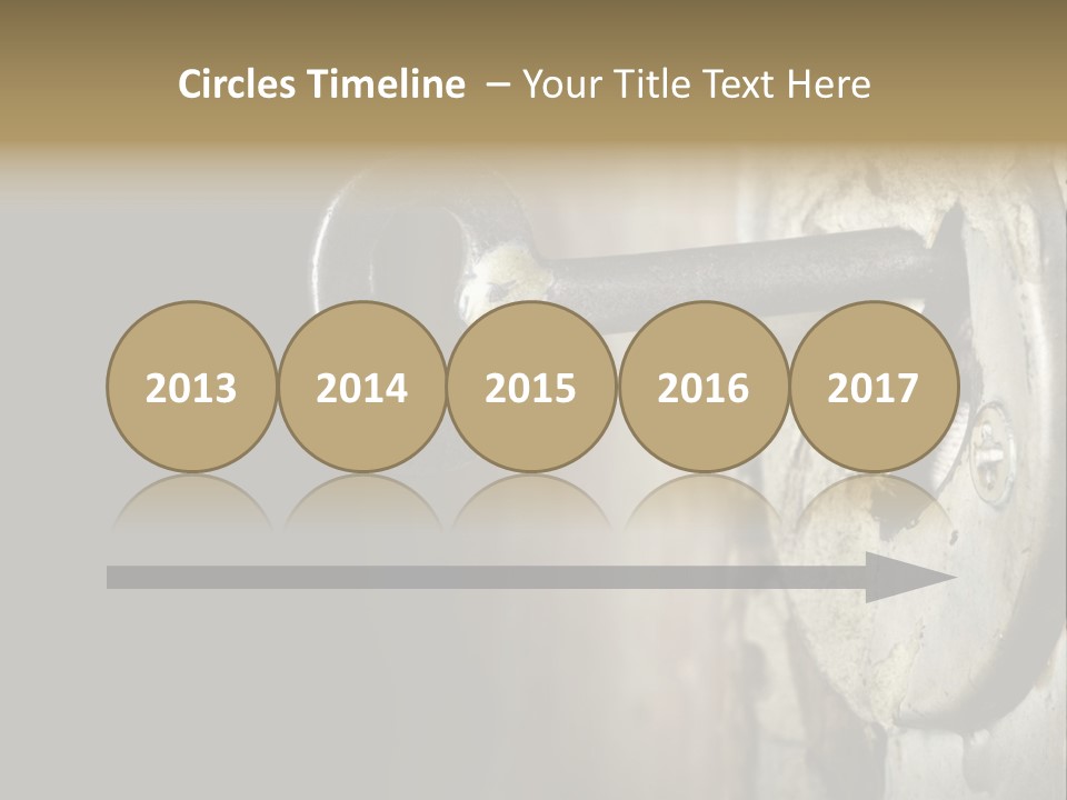 A Rusty Key On A Door With A Black Background PowerPoint Template