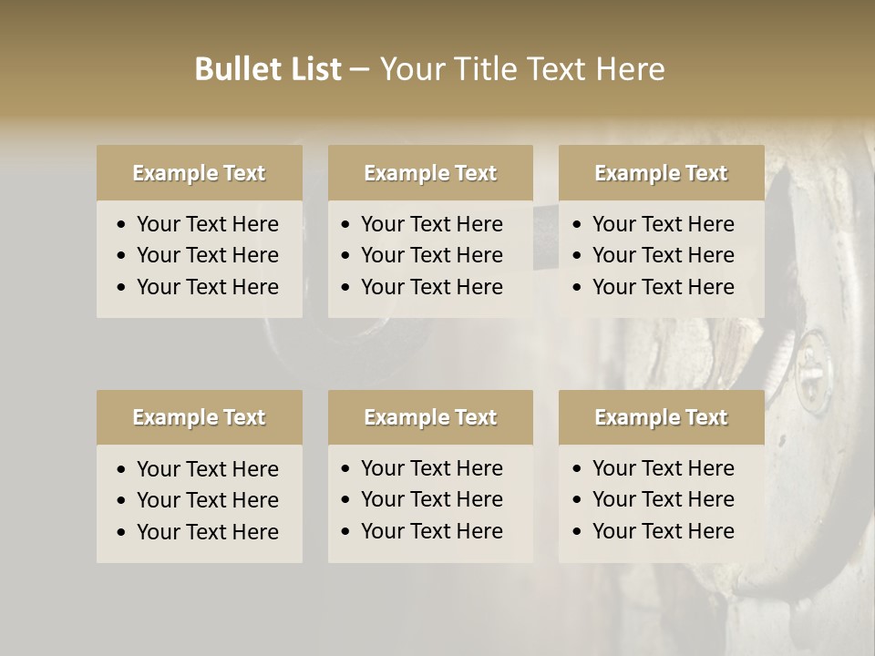 A Rusty Key On A Door With A Black Background PowerPoint Template