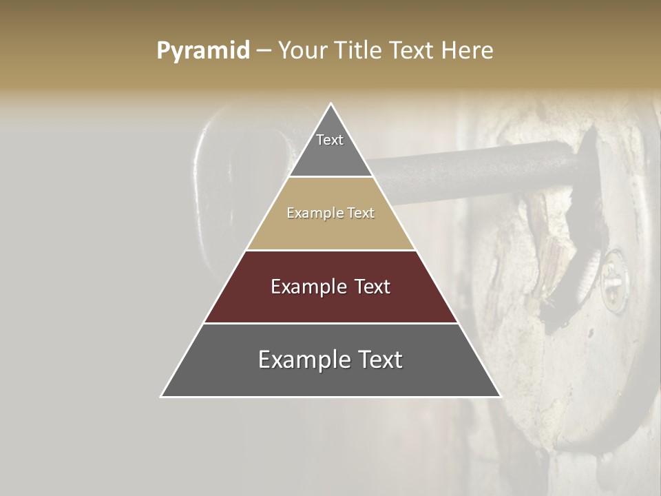 A Rusty Key On A Door With A Black Background PowerPoint Template
