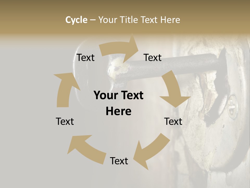 A Rusty Key On A Door With A Black Background PowerPoint Template