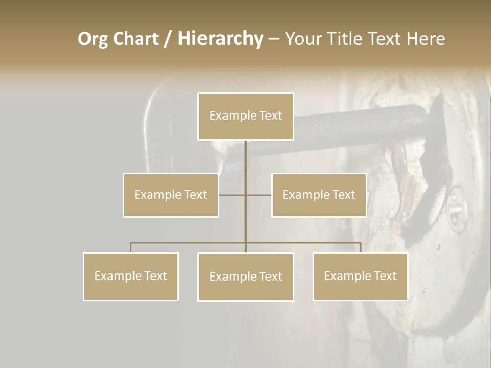 A Rusty Key On A Door With A Black Background PowerPoint Template