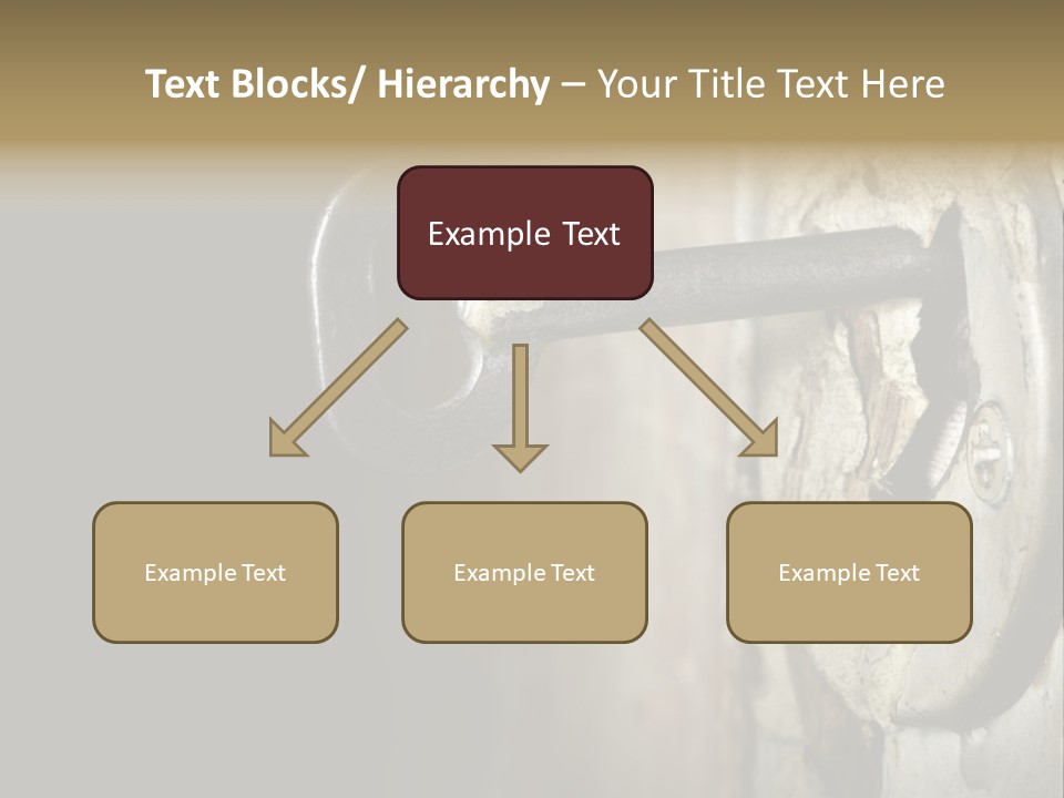 A Rusty Key On A Door With A Black Background PowerPoint Template