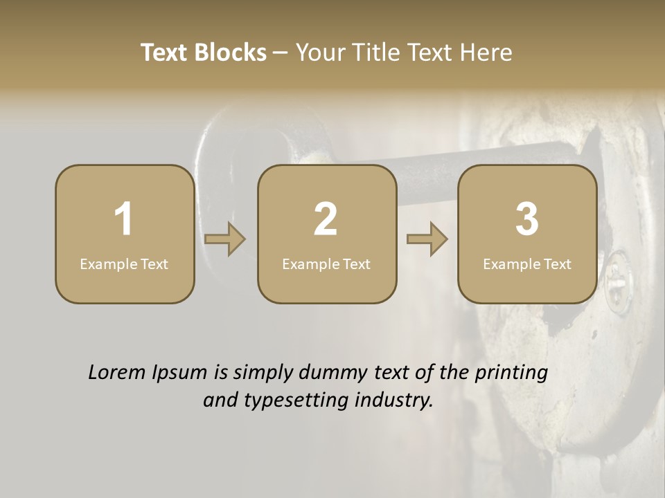 A Rusty Key On A Door With A Black Background PowerPoint Template