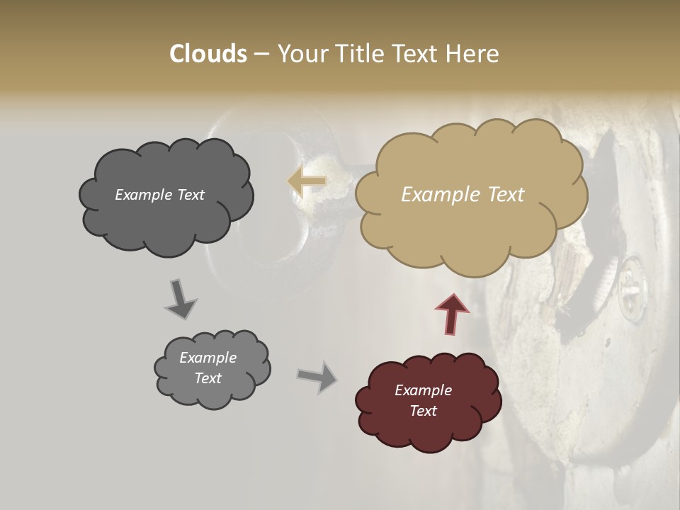 A Rusty Key On A Door With A Black Background PowerPoint Template
