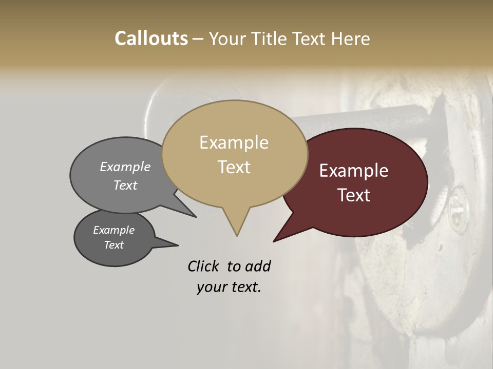 A Rusty Key On A Door With A Black Background PowerPoint Template