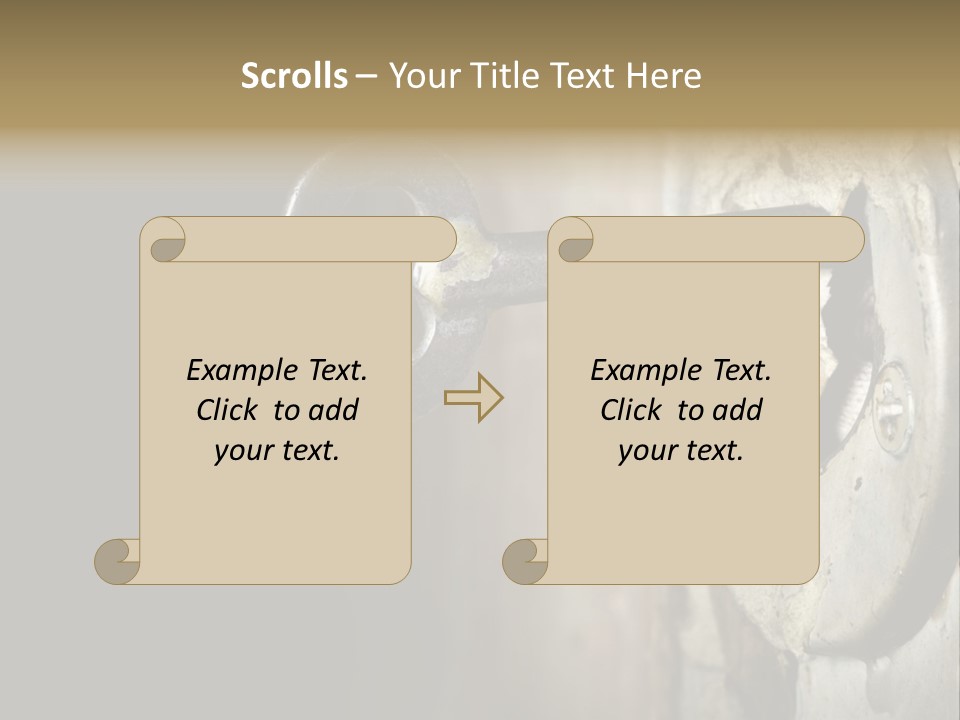 A Rusty Key On A Door With A Black Background PowerPoint Template