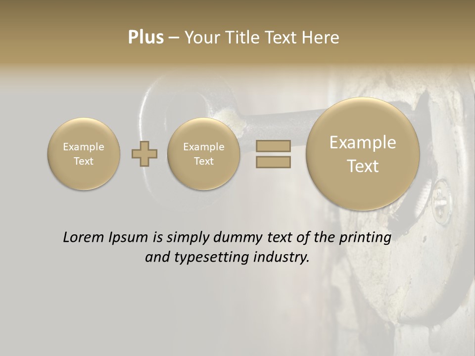 A Rusty Key On A Door With A Black Background PowerPoint Template