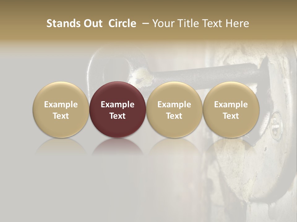 A Rusty Key On A Door With A Black Background PowerPoint Template