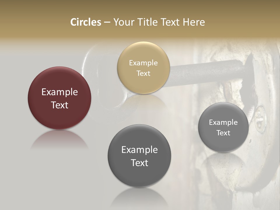 A Rusty Key On A Door With A Black Background PowerPoint Template