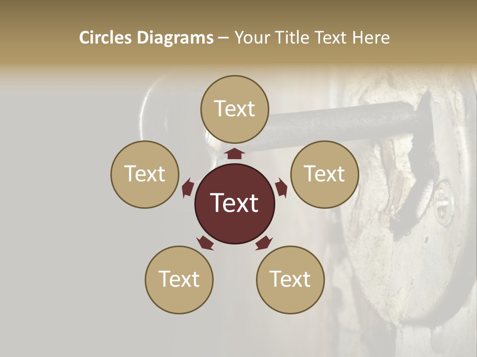 A Rusty Key On A Door With A Black Background PowerPoint Template