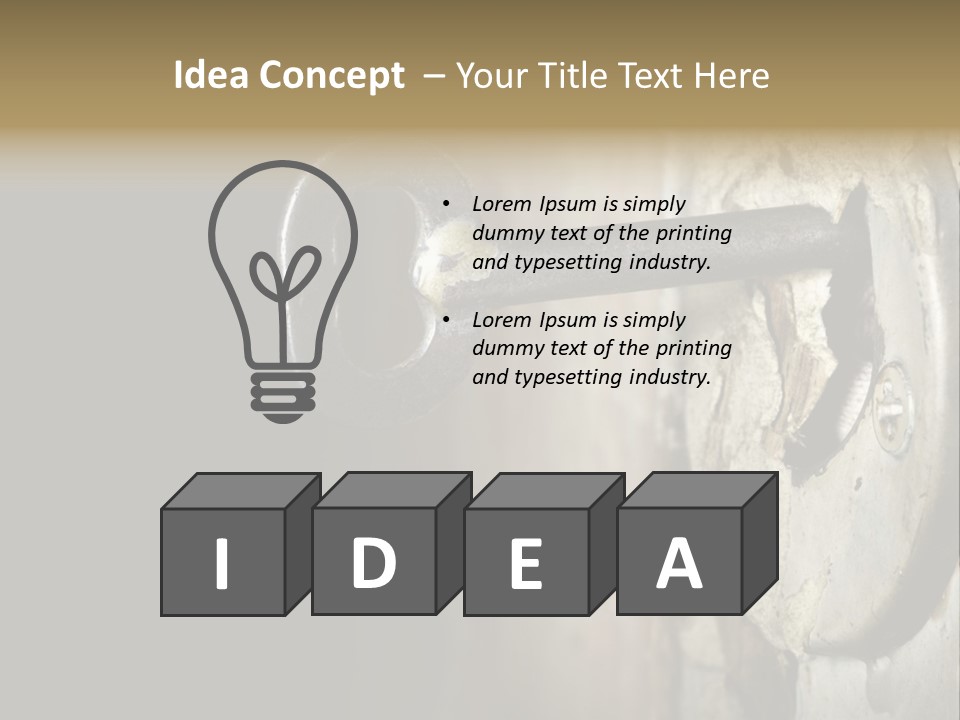 A Rusty Key On A Door With A Black Background PowerPoint Template