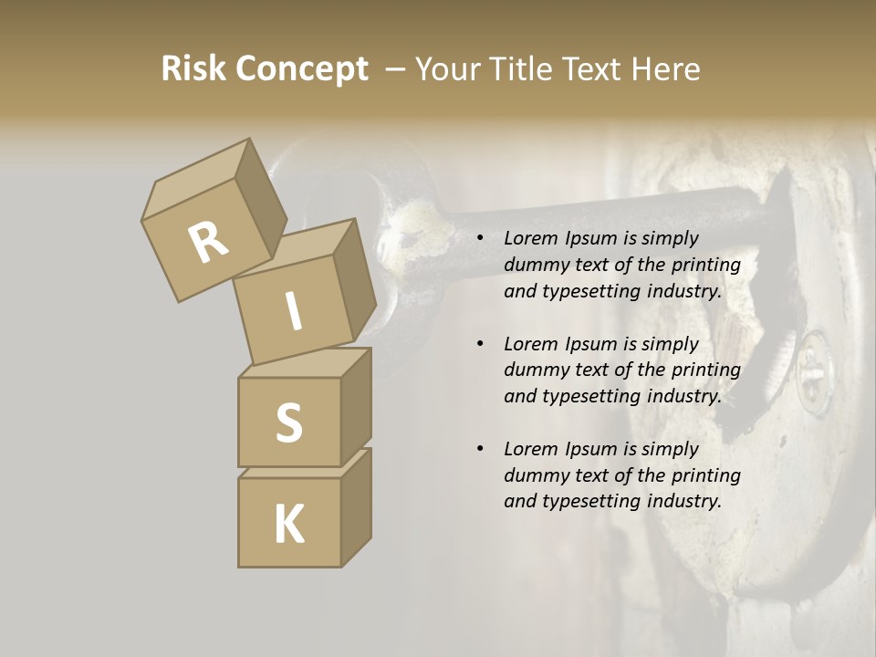 A Rusty Key On A Door With A Black Background PowerPoint Template