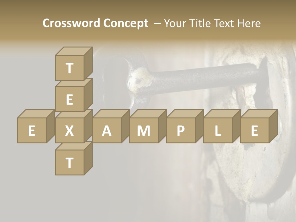 A Rusty Key On A Door With A Black Background PowerPoint Template