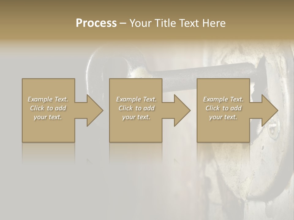 A Rusty Key On A Door With A Black Background PowerPoint Template