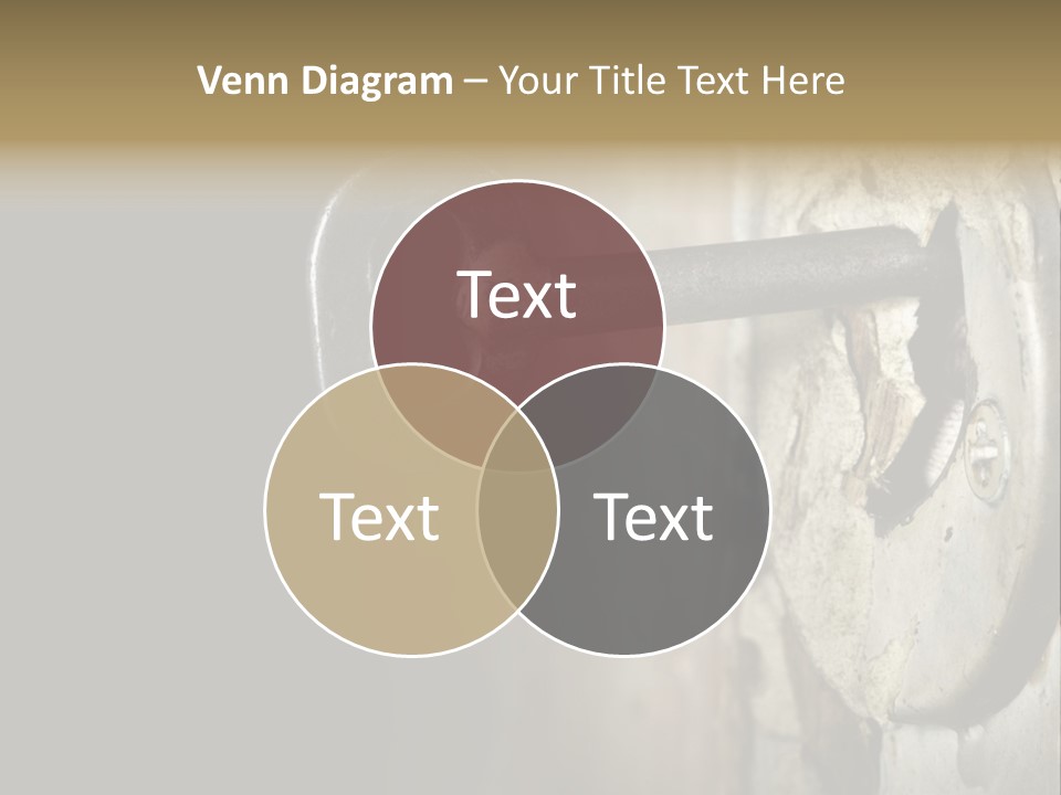 A Rusty Key On A Door With A Black Background PowerPoint Template