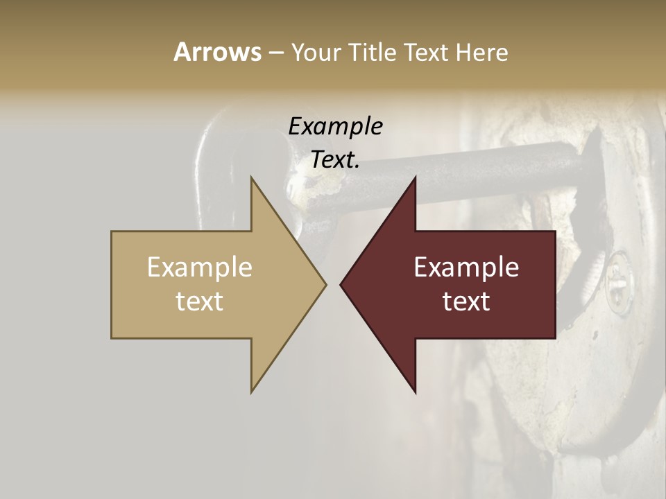 A Rusty Key On A Door With A Black Background PowerPoint Template