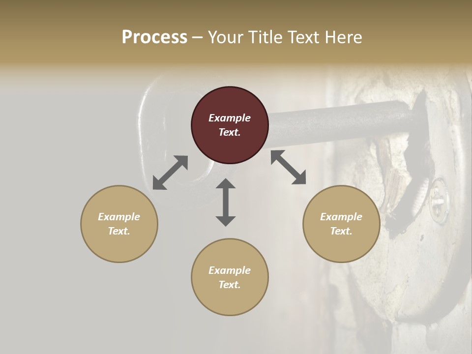 A Rusty Key On A Door With A Black Background PowerPoint Template