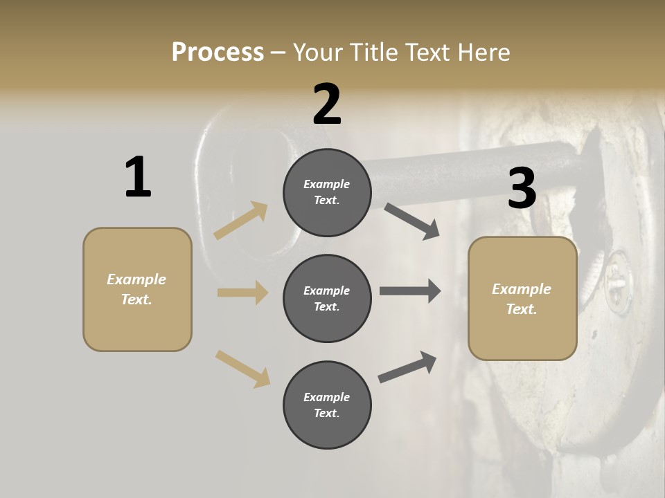 A Rusty Key On A Door With A Black Background PowerPoint Template