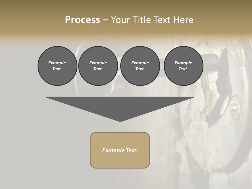 A Rusty Key On A Door With A Black Background PowerPoint Template