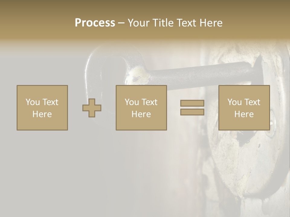 A Rusty Key On A Door With A Black Background PowerPoint Template