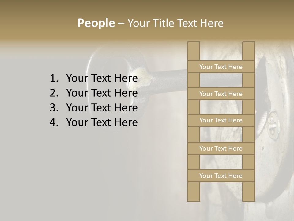 A Rusty Key On A Door With A Black Background PowerPoint Template