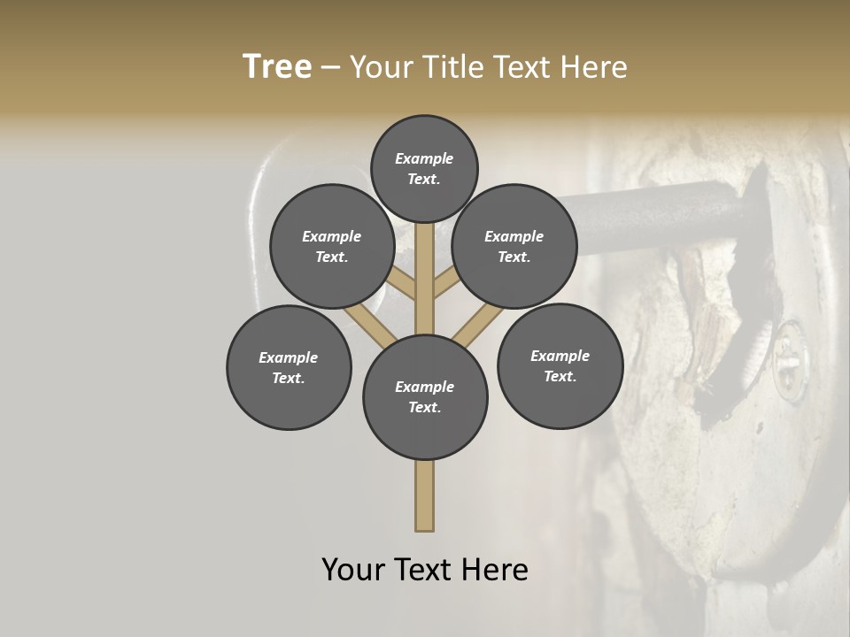 A Rusty Key On A Door With A Black Background PowerPoint Template