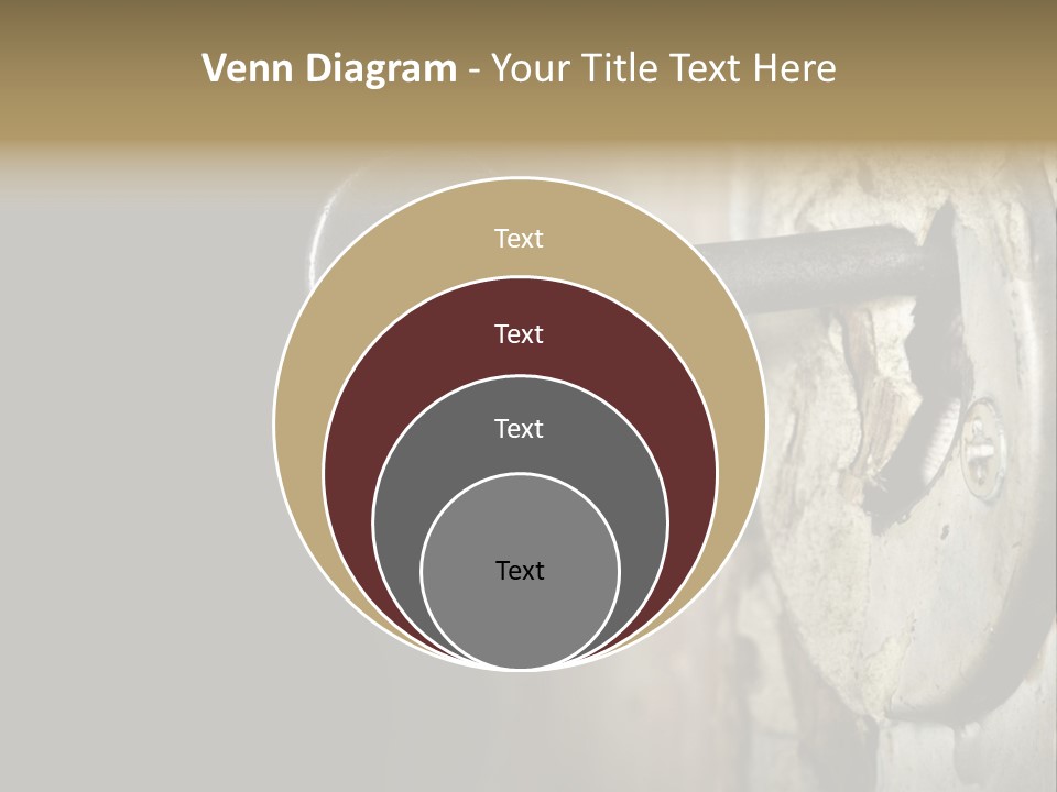 A Rusty Key On A Door With A Black Background PowerPoint Template
