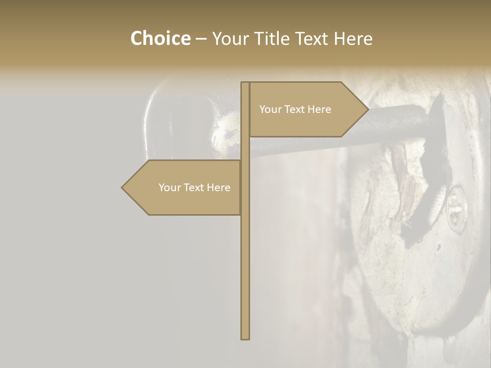A Rusty Key On A Door With A Black Background PowerPoint Template