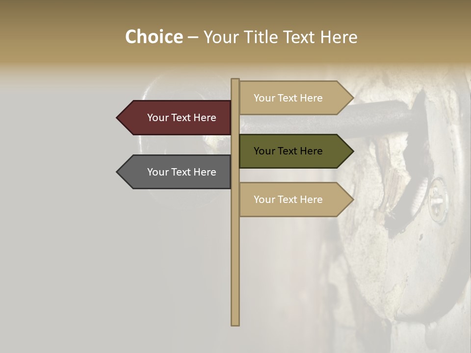 A Rusty Key On A Door With A Black Background PowerPoint Template